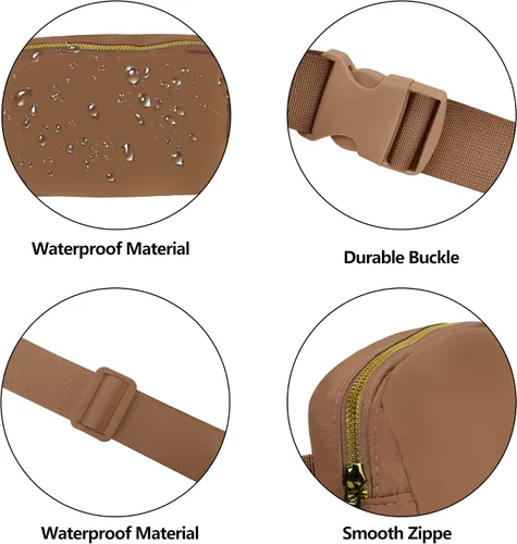 Vista 3 de VKIOIP Riñonera de moda con correa ajustable, bolsa cruzada manos libres con cremallera, accesorios de ejercicio de entrenamiento para viajes