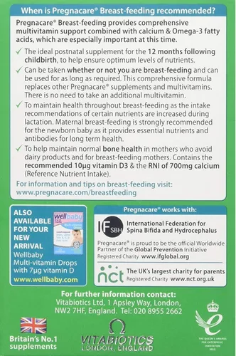 Vista 2 de Vitabiotic Pregnacare Breastfeeding 56 pestañas/28 cápsulas x 1 por Vitabiotics