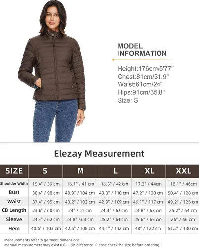 Vista 7 de ELEZAY Chaqueta acolchada reversible para mujer, plegable, ligera, acolchada