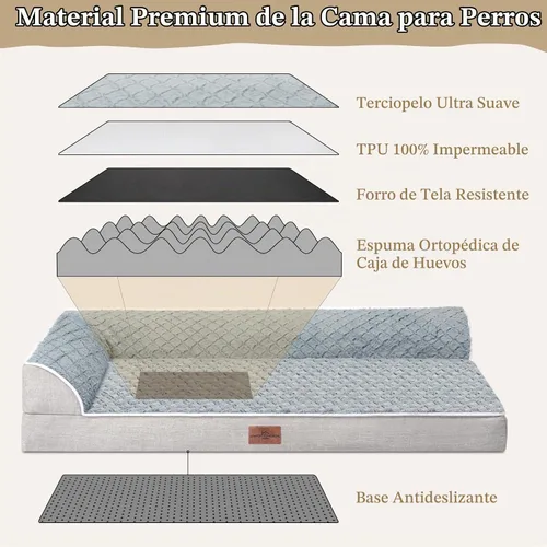Vista 3 de Comfort Expression Camas para perros de tamaño mediano, camas ortopédicas para perros medianos, camas impermeables con funda extraíble lavable