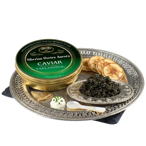 Vista 8 de Olma Siberian Osetra Aurora Black Caviar – Perlas de grano medio, grado superior, 1 oz / 28 g