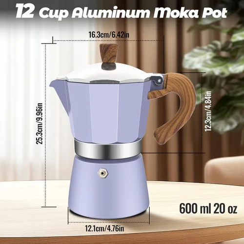 Vista 117 de Cafetera clásica de aluminio para 3 tazas Azul