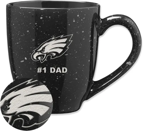 Vista 49 de Rico Industries NFL Football #1 Dad 16 oz Team Color Laser Engraved Ceramic Coffee Mug