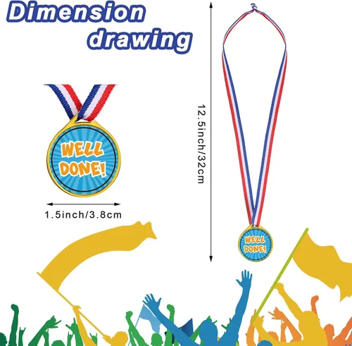 Vista 4 de Gejoy Medallas de premio, medallas surtidas para premios para niños, medallas de premio de plástico estilo surtido, medallas de premio para niños