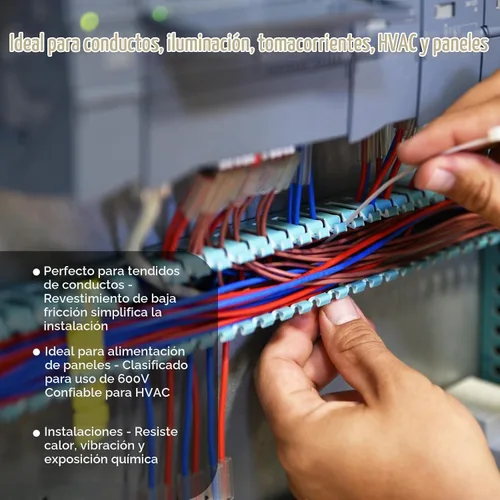 Vista 5 de Cable THHN 25 pies, Conductor Único de Cobre Desnudo, Cable Eléctrico Rojo 10AWG, Cable de Construcción Sólida de 600V con Funda de Nylon