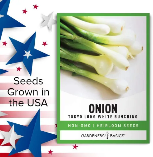 Vista 6 de Gardeners Basics, Semillas de cebolla verde para plantar: el racimo blanco largo de Tokio es una gran variedad de verduras no transgénicas, 200