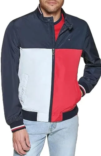 Vista 16 de Tommy Hilfiger Chaqueta bomber ligera Varsity de punto acanalado para hombre Verde militar