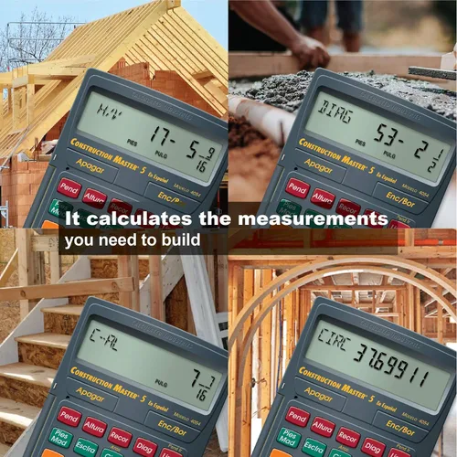 Vista 7 de Calculated Industries 4054 Construction Master 5 en Español - Calculadora de construcción con pies, pulgadas y fracciones para carpinteros