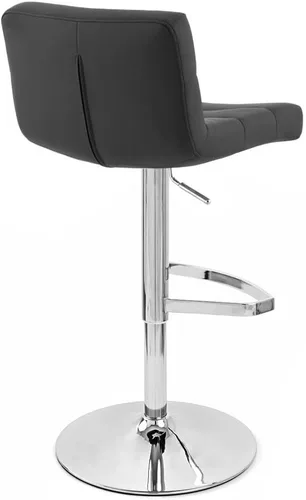 Vista 6 de Zuri Muebles enrejado ajustable altura giratoria taburete de bar sin brazos con base cromada - negro