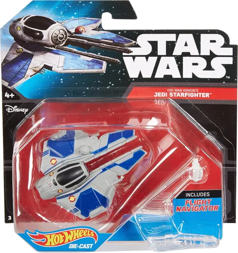 Vista 4 de Hot Wheels Vehículo interceptor Jedi de Star Wars Starship