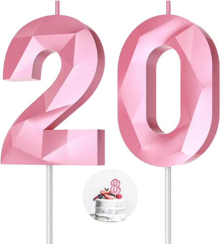 Vista 125 de Velas de cumpleaños con números (0 velas negras), forma de diamante 3D, decoración de pastel de feliz cumpleaños para niños y hombres, cumpleaños