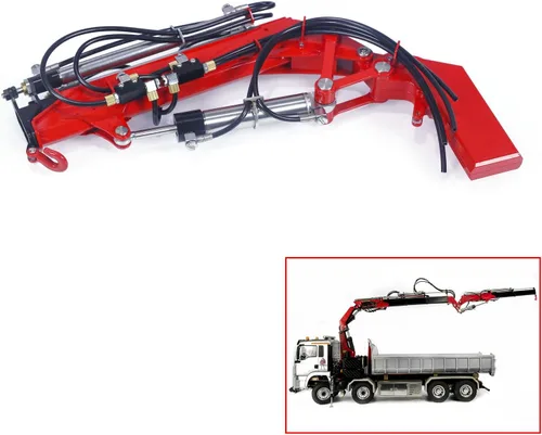 Vista 6 de LESU Metal Fly Jib Arm Crane para 1/14 RC Dumper hidráulico coche modelo grúas piezas
