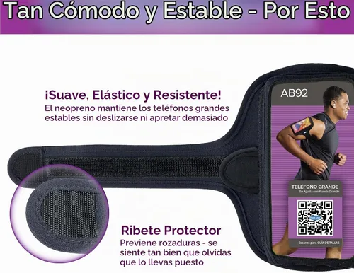 Vista 4 de Tune Belt AB92 - Brazalete antideslizante para teléfonos y fundas L/XL Negro