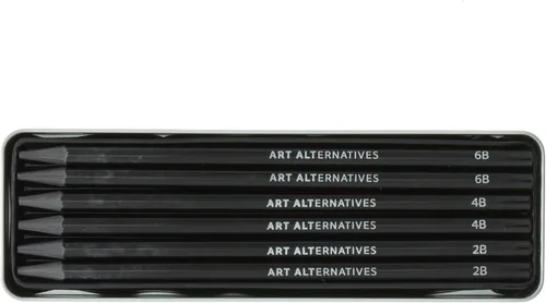 Vista 3 de Art Alternatives Juego de 6 lápices de grafito sin madera, 6 piezas, 2B, 4B, 6B, lápices de grado suave para dibujar y dibujar