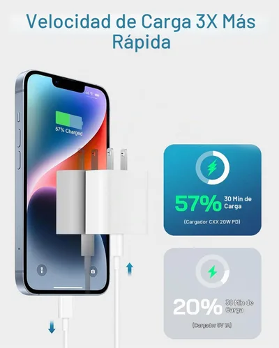 Vista 3 de Cargador USB C, para cargador de iPhone, 30 W, juego de 3 piezas con cable USB C de 3 pies de 6 pies, compatible con iPhone 17/17 Plus/17 Pro/17 Pro