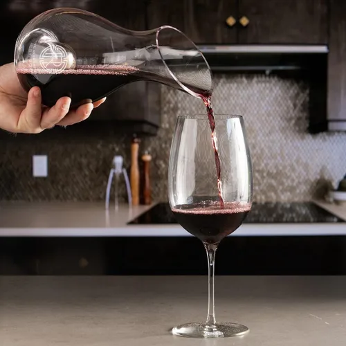 Vista 2 de Decantador de vino de vidrio personalizado Reims para vinos tintos y blancos