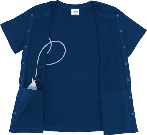Vista 6 de Camisa de recuperación de mastectomía con bolsillos de drenaje