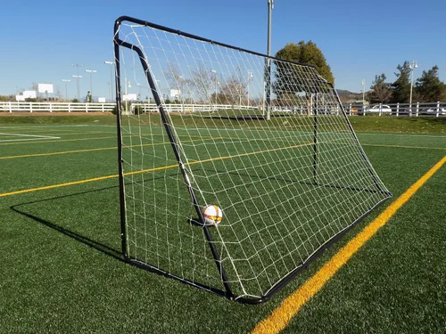 Vista 5 de Portería de fútbol de acero galvanizado recubierto de polvo de 12 x 6 pies con red. Ayuda de entrenamiento portátil AYSO de tamaño reglamentario