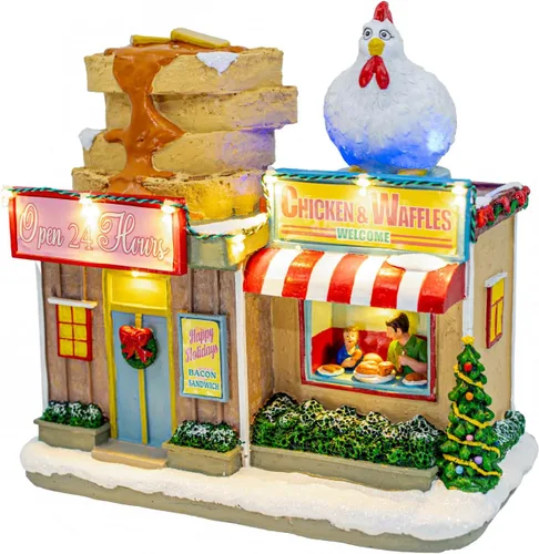Vista 10 de Pueblo Navideño Animado de Santa en Fuga Accesorios de Casa Navideña Colección Figuritas para Decoraciones y Regalo Movimiento y Sonido