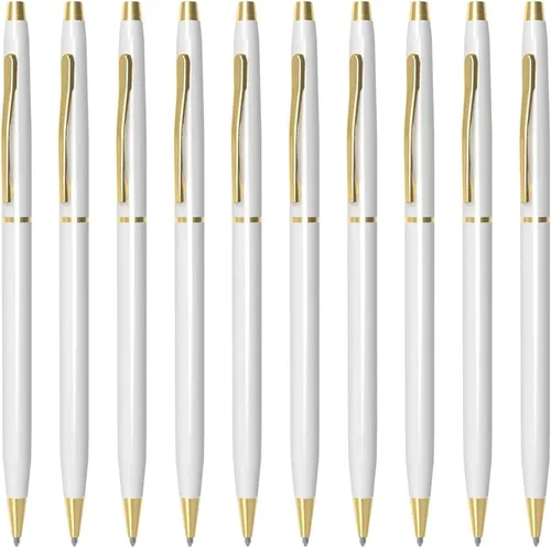 Vista 16 de Cambond Bolígrafos de metal – Bolígrafos de tinta negra para firma de libros de invitados de boda, diario y oficina, punta media de 0.039 pulgadas