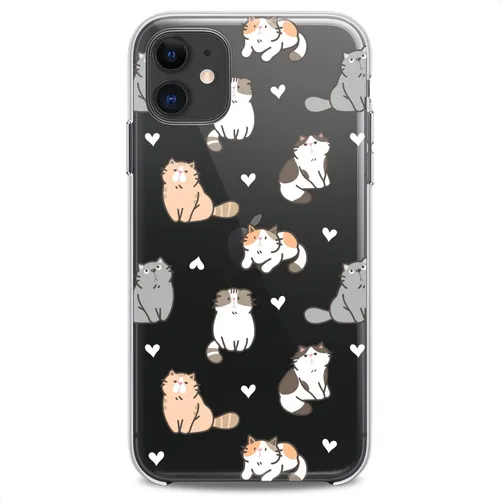 Vista 10 de Funda de TPU compatible con Apple iPhone 11 2019 modelo 6.1 pulgadas Iph 11 negro Baby Cats Kawaii Flexible Silicona Animales Diseño Lindo Felino