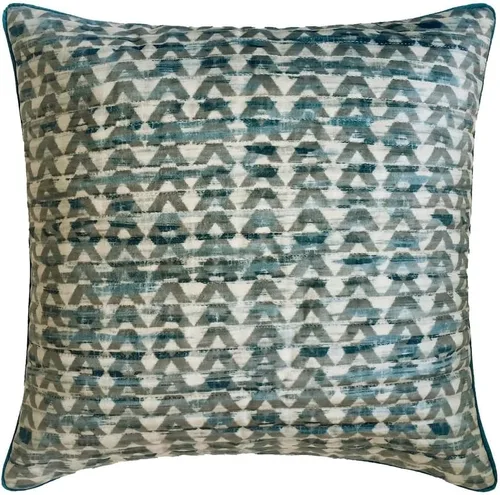 Vista 101 de The HomeCentric Funda de almohada con cremallera, funda de cojín azul de 12 x 12 pulgadas, funda de cojín de algodón bordado para sofá, diseño