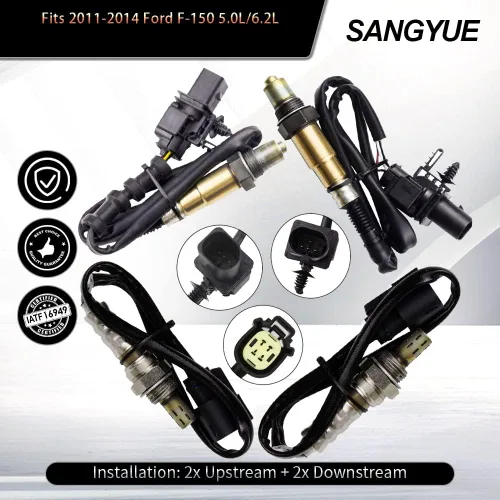 Vista 2 de 4 sensores de oxígeno 1 y 2 para Ford F-150 2011 2012 2013 2014 5.0L/6.2L Upstream + Downstream
