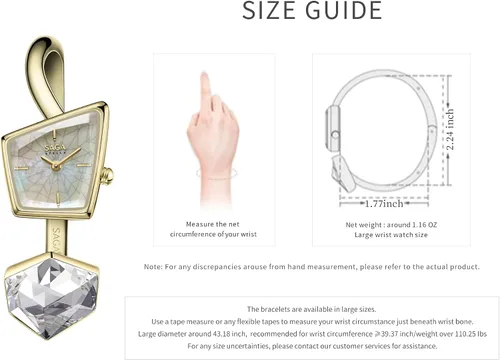 Vista 4 de SAGA Womens Bangle Crystal Collection Inspired Design Watch