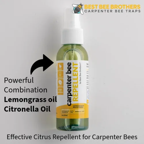 Vista 3 de Best Bee Brothers Aerosol repelente de abejas de carpintero cítricos, 8 Spray repelente de abejas de carpintero cítrico