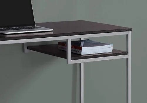 Vista 4 de Monarch Specialties Mesa contemporánea para laptop con estante para el hogar y la oficina, patas de metal, 48 pulgadas de largo, capuchino