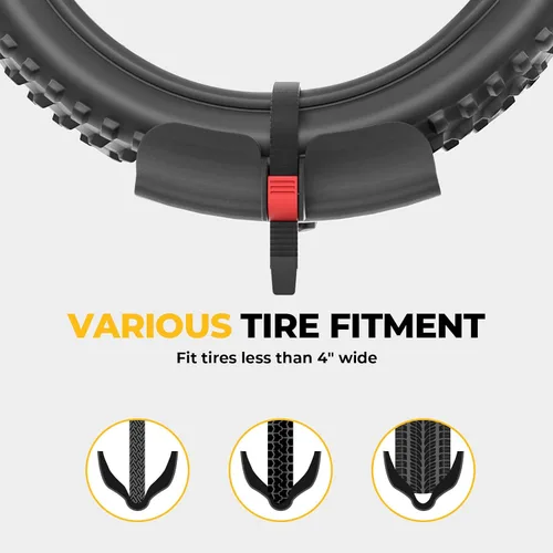 Vista 5 de BougeRV - Soporte de enganche para bicicletas de plataforma de 2 pulgadas con doble bloqueo para SUV y camiones, para 2 bicicletas, soporte
