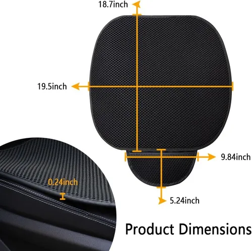 Vista 2 de Cojín de asiento de coche extra grande de 19.5 pulgadas para asiento de coche CCar sentado durante mucho tiempo, cojín cómodo y transpirable 1pcs