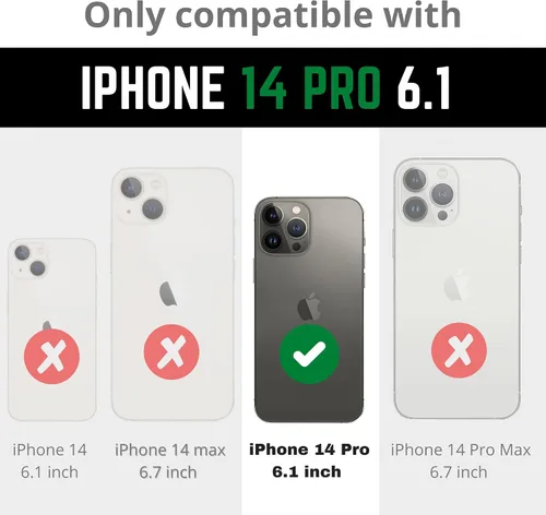 Vista 3 de ArtsEvo Diseño transparente a prueba de golpes para iPhone 14 Pro, protección certificada contra caídas de 6.6 pies, bordes elevados que protegen