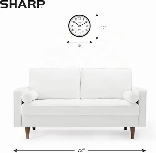 Vista 4 de Sharp Reloj de pared con batería de 10 pulgadas, silencioso, sin tictac Negro