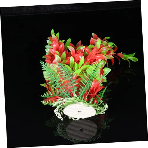 Vista 8 de balacoo Adornos en miniatura Redhood Plantas de acuario de plástico Peces Decoración de acuario Acuario Hierba Plantas Adornos de pecera roja