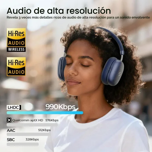 Vista 6 de havit Space S1 Auriculares inalámbricos con cancelación de ruido adaptativa Azul