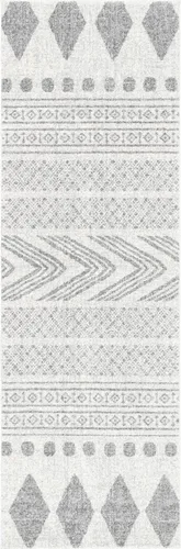 Vista 6 de nuLOOM Shaina - Alfombra tribal para pasillo, 2 pies 8 pulgadas x 8 pies, gris, rectangular