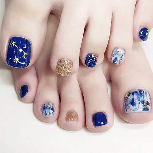 Vista 16 de Uñas postizas acrílicas artificiales, uñas de ataúd a presión con diseños de línea francesa, uñas postizas reutilizables de cobertura completa