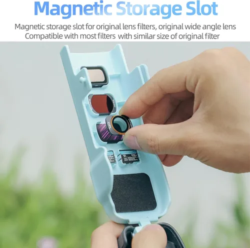 Vista 3 de Funda para DJI Osmo Pocket 3 Accesorios, Pocket 3 Gimbal/Lens/Protector de pantalla, con 3 filtros CPL/ND/ranuras de almacenamiento para tarjetas SD