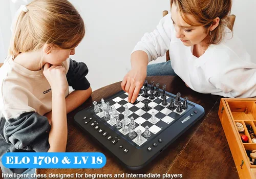 Vista 10 de Tablero de ajedrez electrónico P6, computadora de ajedrez, tablero de ajedrez inteligente parlante, juego de ajedrez electrónico magnético con LED