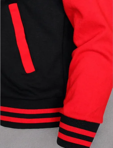 Vista 8 de BCPOLO Chaqueta de béisbol con capucha Varsity Cotton Letterman Jacket