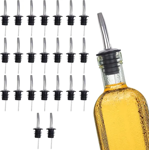 Vista 8 de Vertedores clásicos de botellas de licor de acero inoxidable para botellas de alcohol, a prueba de fugas, aptos para lavavajillas, para botellas