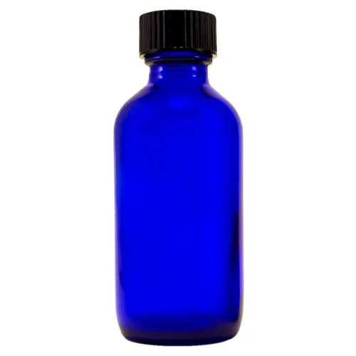 Vista 4 de Botella de vidrio ámbar de 2 fl oz con tapa de cono fenólico (individual)