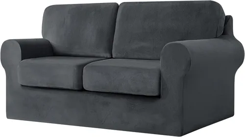 Vista 50 de UNBBRRL Fundas de sofá de 3 piezas para sofá, funda de terciopelo elástico para sillón con 1 funda de cojín de asiento y 1 funda de respaldo