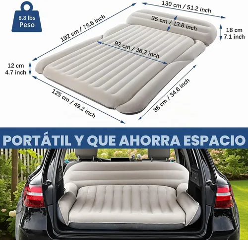 Vista 6 de KMZ Colchón de aire SUV engrosado doble flocado camping colchón cama