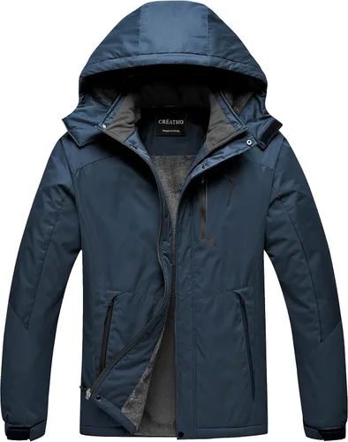 Vista 9 de CREATMO US Chaqueta de esquí impermeable de montaña para hombre, resistente al viento, abrigo de invierno cálido para snowboard