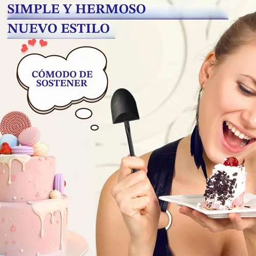 Vista 6 de OaaXbbECco Cucharas de postre plásticas desechables lindas de la novedad de la forma de la pala (50)