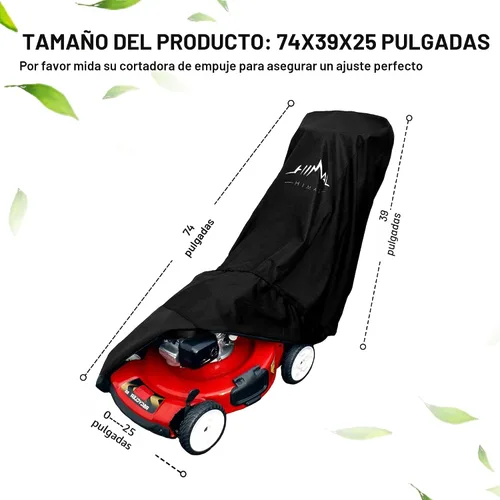 Vista 2 de Himal Outdoors Funda para cortacésped, poliéster 600D resistente al agua, protección UV, ajuste universal con cordón y funda de almacenamiento