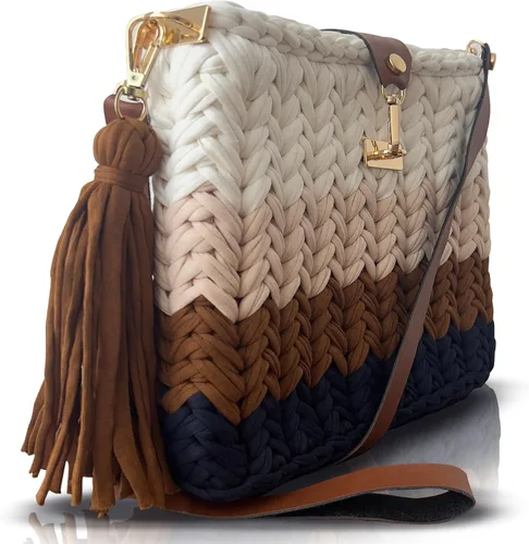Vista 3 de CHQEL Bolso de noche tipo clutch para mujer, bolso de fiesta de boda hecho a mano con crochet, pequeño bolso cruzado formal con solapa para la noche