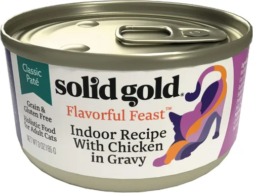 Vista 27 de Solid Gold Comida Húmeda Paté Sabor Festín - Paquete de Muestra de 3 Unidades - Comida enlatada para gatos hecha con pollo real - Sin granos